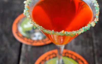 Candy Corn Martini with Pop Rocks Rim